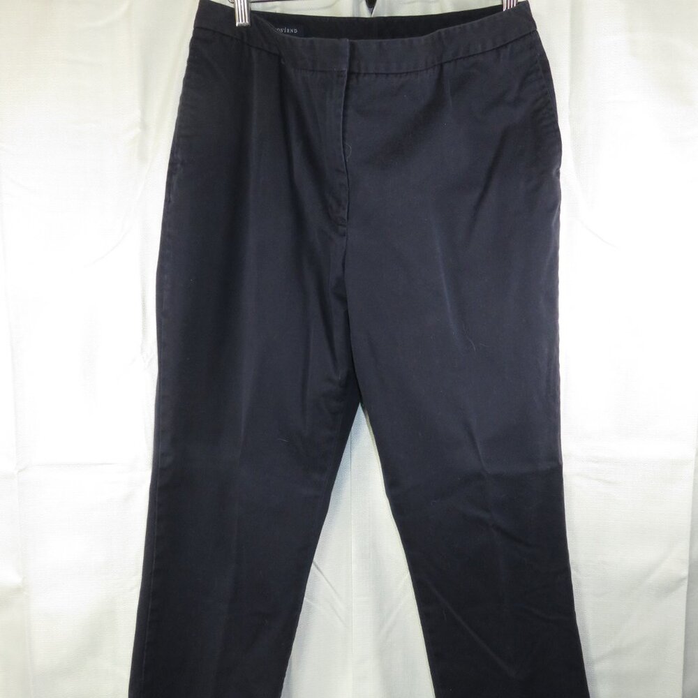 Lands’ End Straight Leg Navy Blue Women’s Pants Size 12 Waist 34 inches